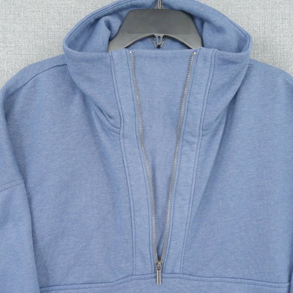 Old Navy Sweater Mens Extra Large Blue Long Sleeve 1/2 Zip Mock Neck Pockets - Picture 4 of 10